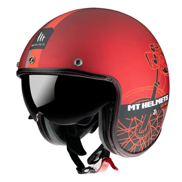 MT-175310 Casco jet MT Le Mans 2 SV Cafe Racer rosso opaco XXL