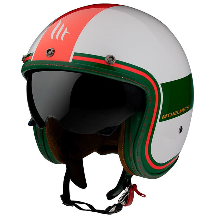 MT-172311 Casco jet MT Le Mans 2 SV Tant bianco / rosso / verde lucido XXL (2XL)