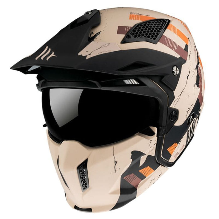 MT-181020 Casco trial MT Streetfighter SV Skull bianco / arancione opaco XL