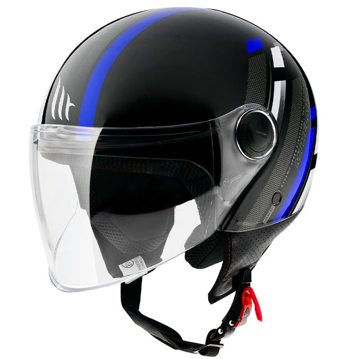 MT-181009 Casco jet MT Street Scope nero / blu lucido XL