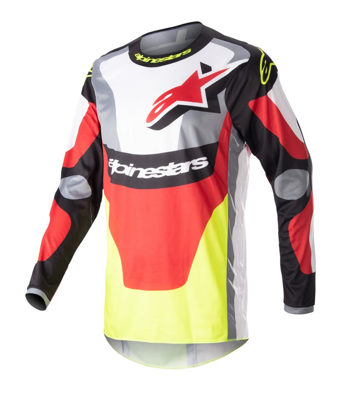 ALP29107374 Maglia MX Alpinestars Fluid Agent nero/rosso/giallo 2XL