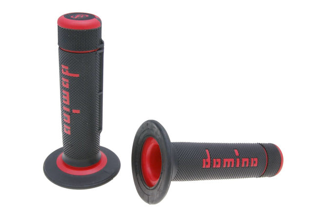 CGN490371 Manopole Cross 2 componenti Domino A020 nero / rosso - Billaricambi SRLS