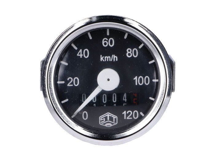 STT43895 Contachilometro Schmitt 120km/h rotondo 48mm Simson / MZ GS / Hercules ciclomotore, COD: STT43895