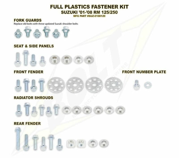 BLT-1061505 Kit bulloneria carena completa Bolt Suzuki RM125/250, COD: BLT-1061505