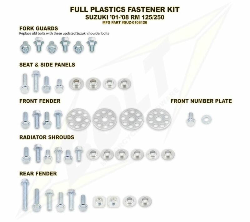 BLT-1061505 Kit bulloneria carena completa Bolt Suzuki RM125/250, COD: BLT-1061505
