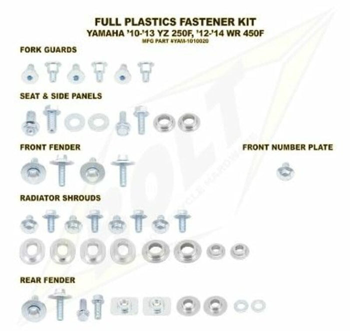 BLT-1061515 Kit bulloneria carena completa Bolt Yamaha YZF 250 2010-2013, COD: BLT-1061515