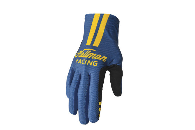 TH33307307 Guanti cross Hallman Mainstay Roosted giallo / blu marina  XL