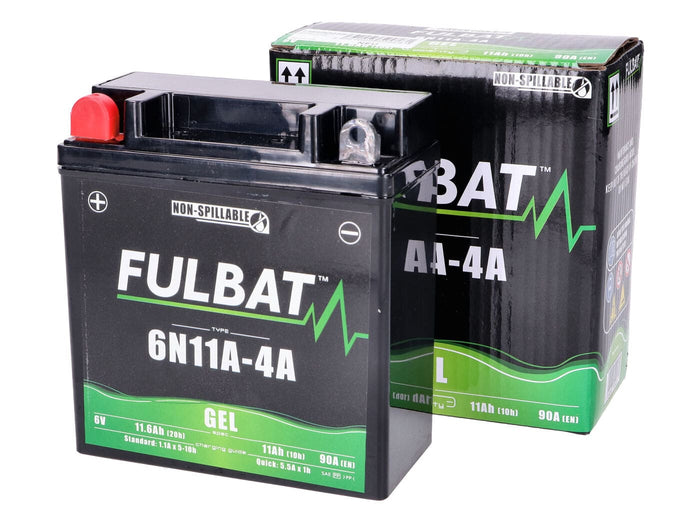 FB550958 Batteria Fulbat 6N11A-4A 6V 11Ah Gel senza manutenzione - pronto per l'installazione, COD: FB550958