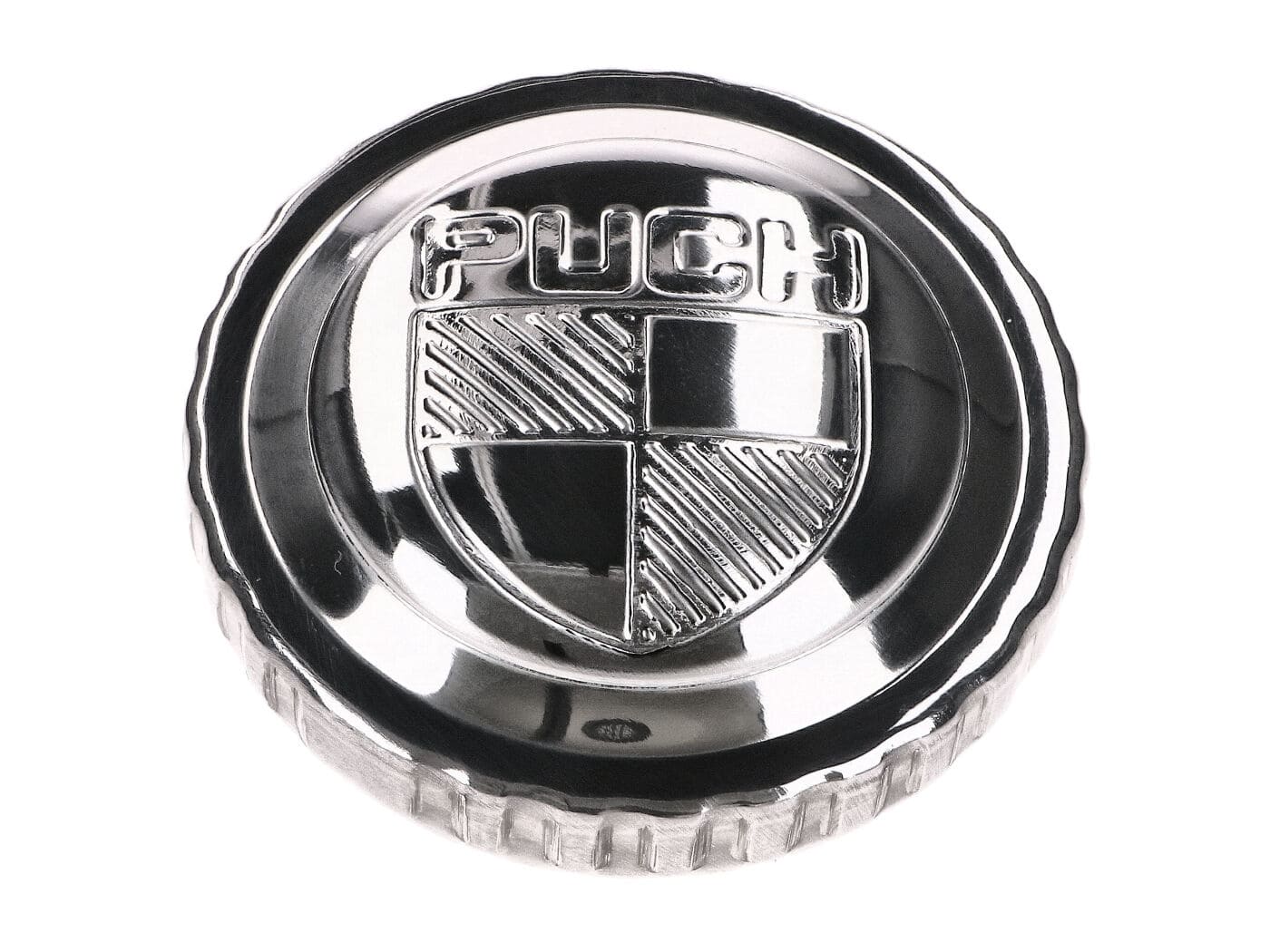 IP44229 Tappo serbatoio cromato con logo Puch Puch Maxi, COD: IP44229
