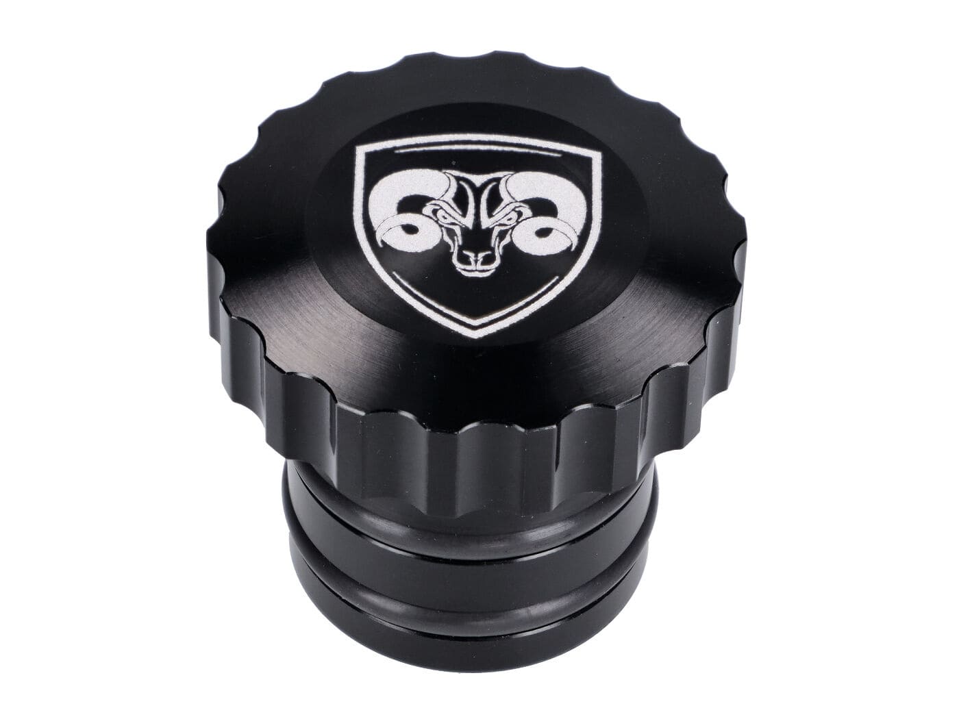 MOF-43884 Tank cap 66Heroes black aluminum / metal moped Piaggio Ciao / Bravo