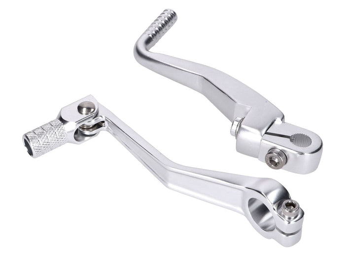 MOF-49316 Set pedalina cambio + avviamento pieghevole alluminio argento Simson S50 / S51 / S53 / S70 / S83, COD: MOF-49316