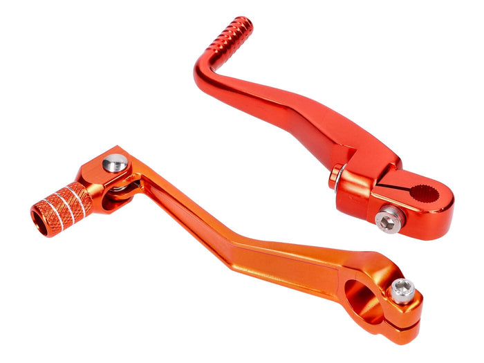 MOF-49317 Set pedalina cambio + avviamento pieghevole alluminio arancione Simson S50 / S51 / S53 / S70 / S83, COD: MOF-49317