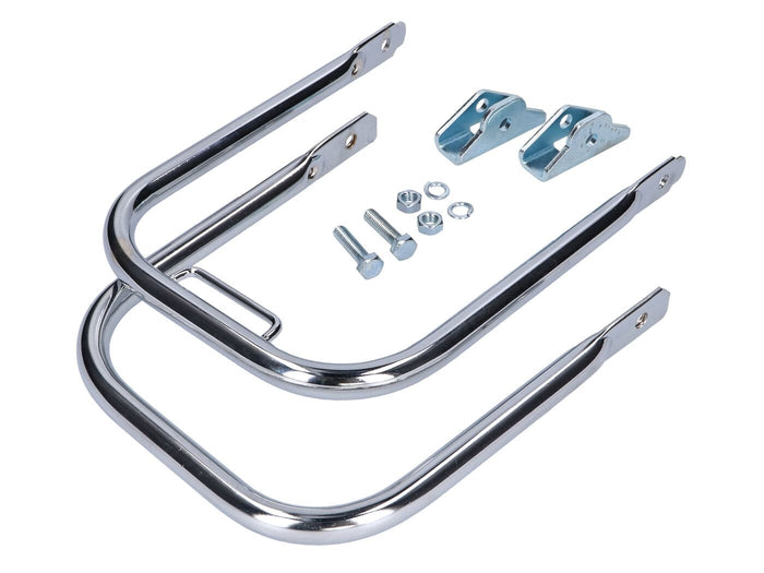 Portapacchi Cromato Completo Per Simson S50, S51, S70 – Versione Lunga Con Staffe E Monconi