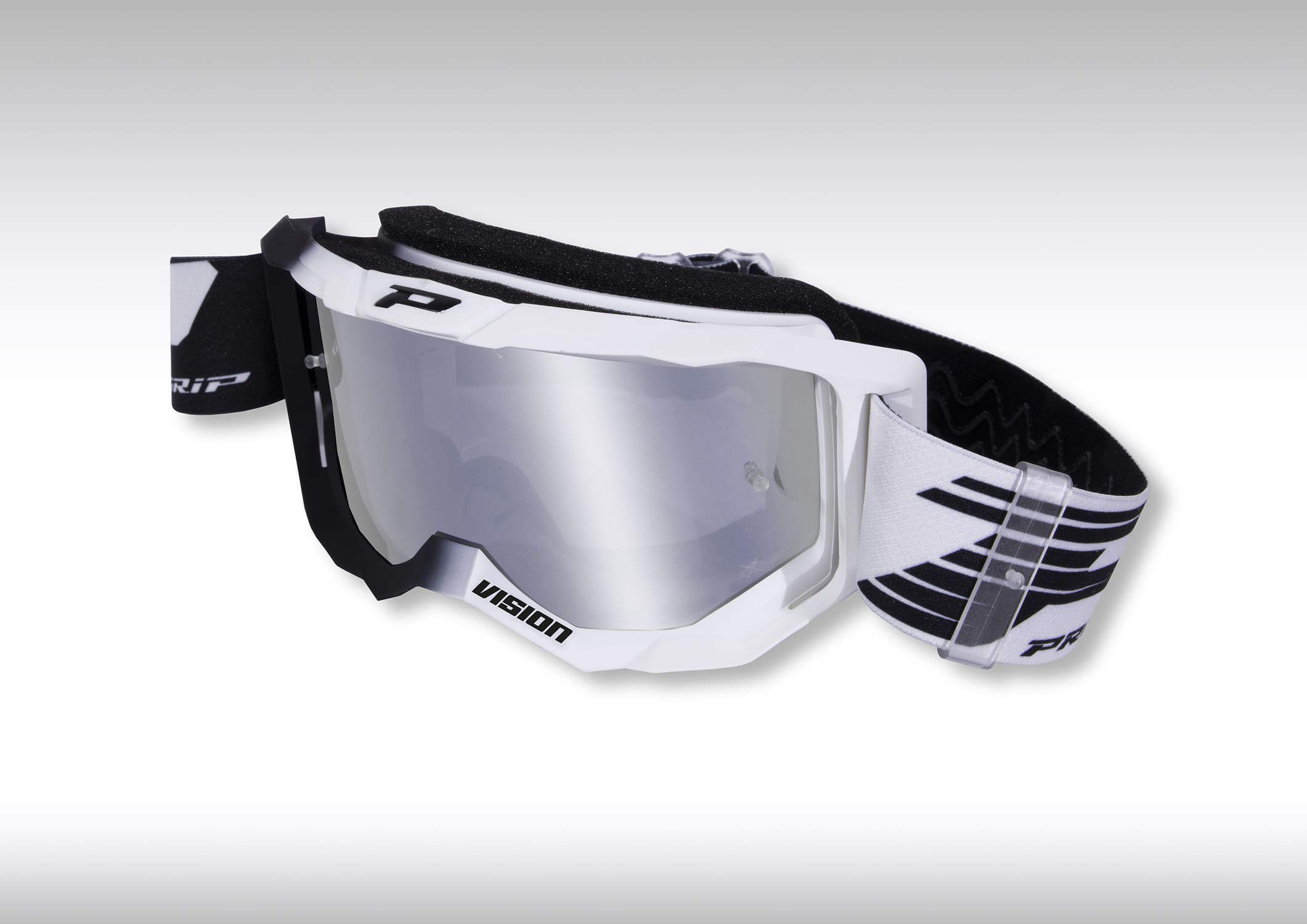 PG-PZ3300FL-126 Maschera cross ProGrip 3300 Miroir bianco / nero