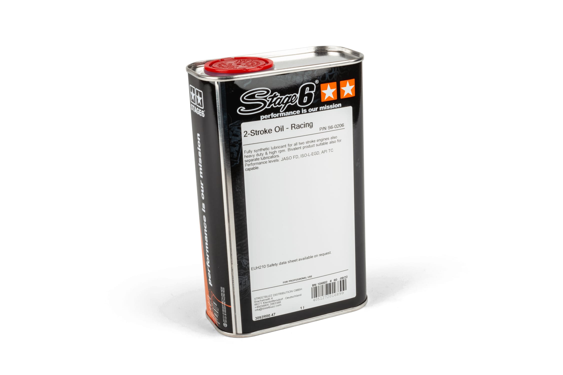 s6-0206/box engine oil 2t stage6 racing 100% synthetic 1l (x10)
