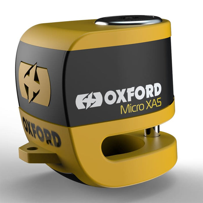OX-1105999 Lucchetto disco freno con allarme Micro XA5 Oxford giallo, COD: OX-1105999