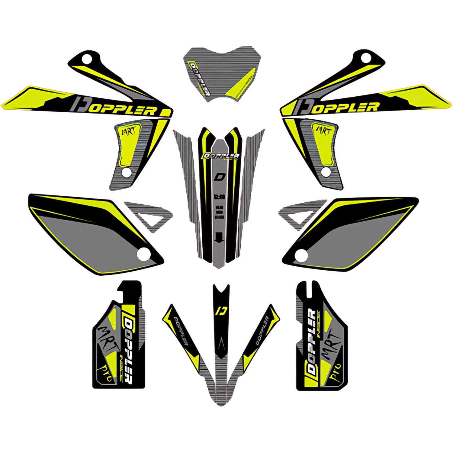 CGN511720 Kit deco Doppler nero / grigio / giallo Rieju MRT 2009 - 2022