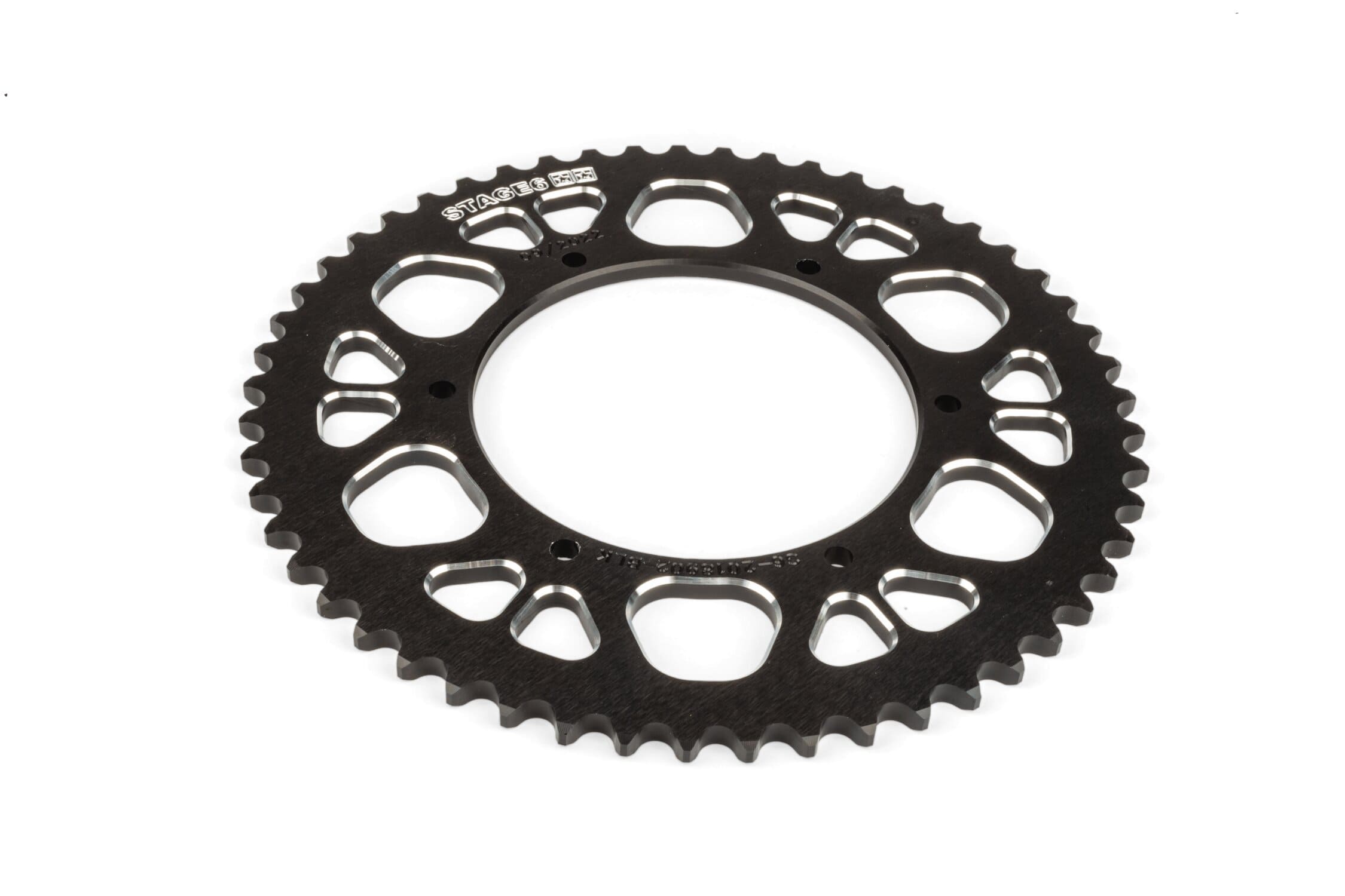 S6-2018902/BK Corona 53 denti - 420 Stage6 alluminio CNC nero Aprilia SX 50, COD: S6-2018902/BK