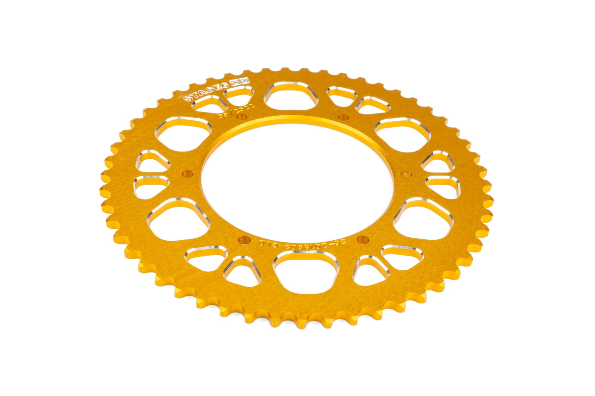 S6-2018902/YE Corona 53 denti - 420 Stage6 alluminio CNC giallo Aprilia SX 50, COD: S6-2018902/YE