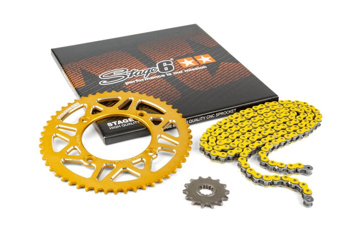 S6-2118814/YE Kit catena 14x53 - 420 Stage6 alu CNC giallo Beta RR, COD: S6-2118814/YE