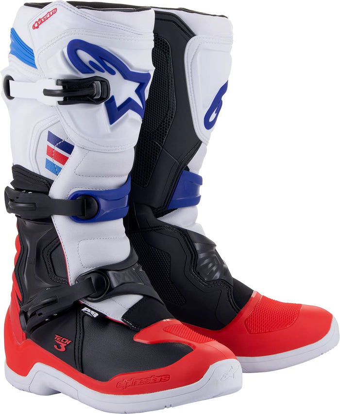 ALP34102838 Stivali Alpinestars Tech 3 bianco / rosso / blu 49, COD: ALP34102838