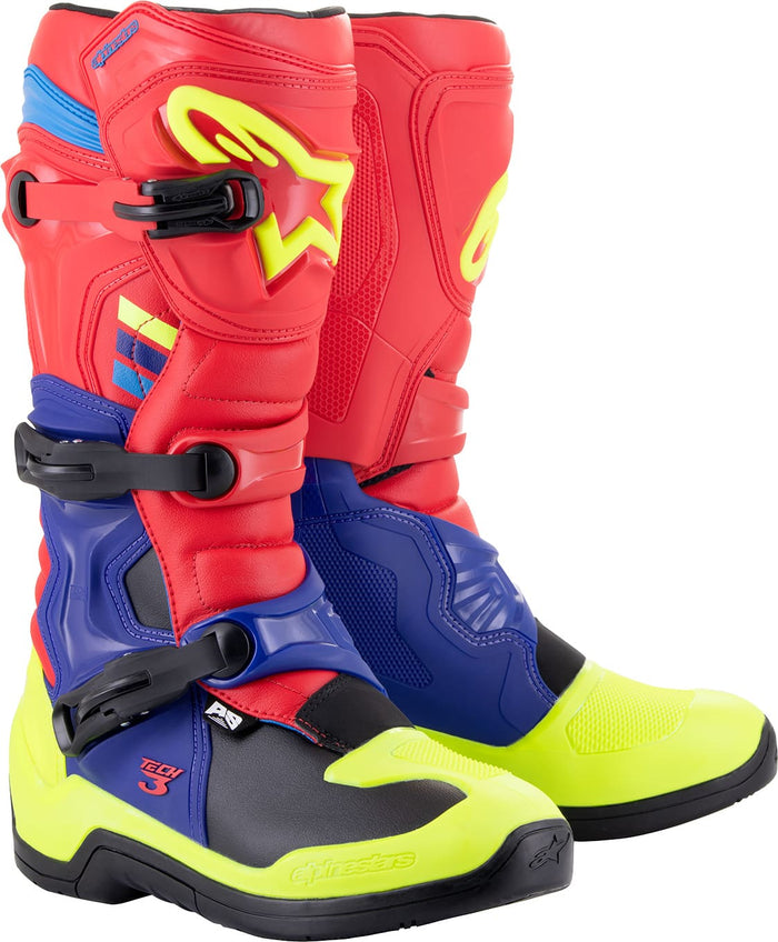 ALP34102846 Stivali Alpinestars Tech 3 rosso / blu / gialo fluo 49, COD: ALP34102846