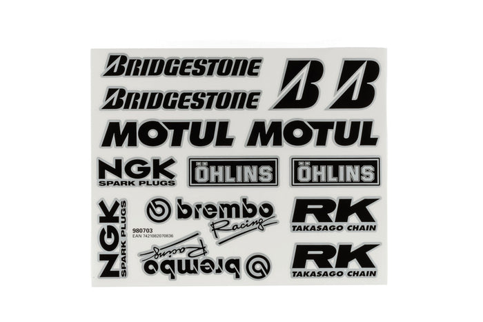 STICK-980703 Foglio Adesivi Sponsor Brembo ecc. 193x240mm, COD: STICK-980703