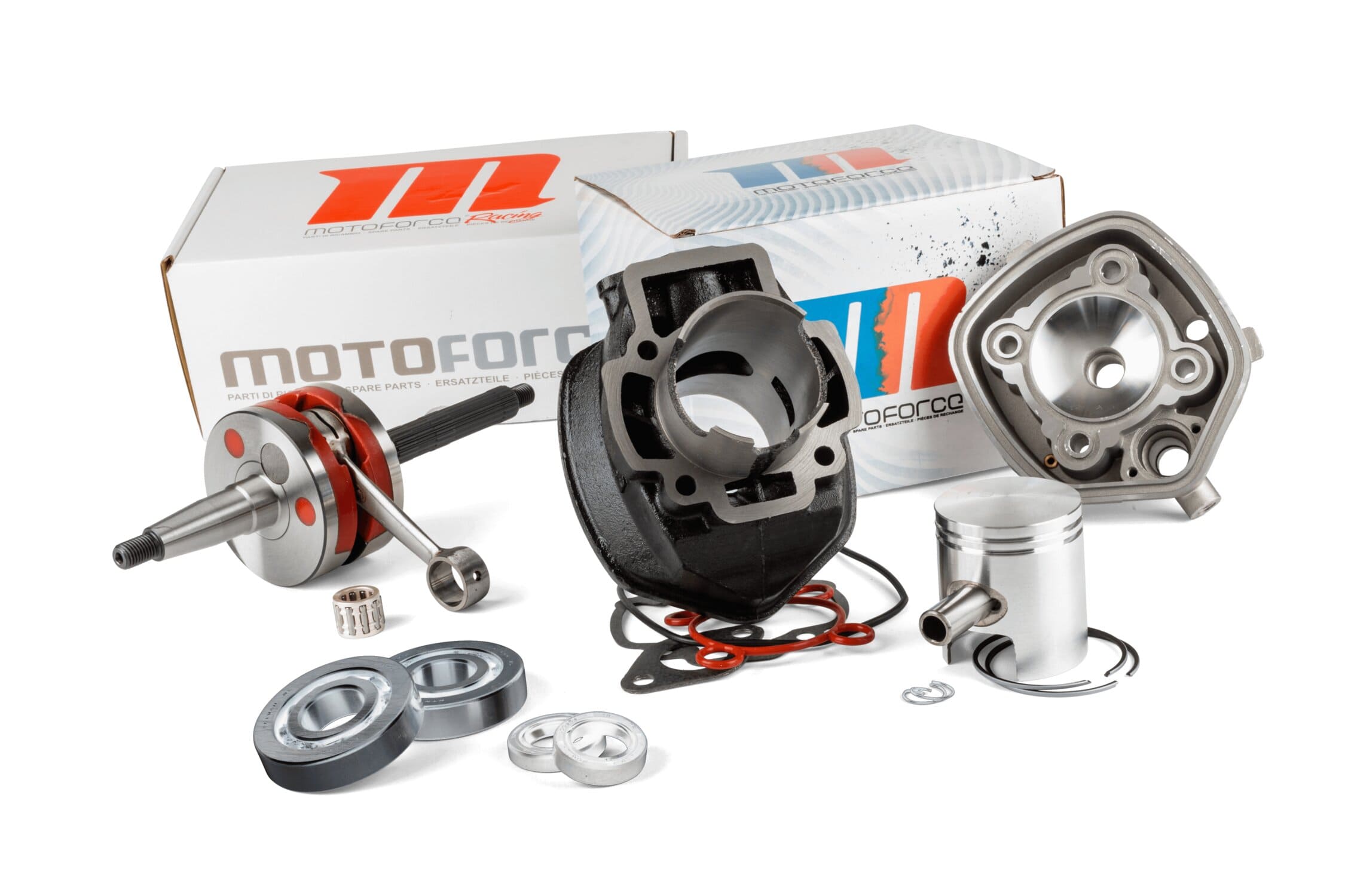 MF26.14001/PACK01 Kit gruppo termico + albero motore Motoforce Racing 70 ghisa Piaggio LC, COD: MF26.14001/PACK01