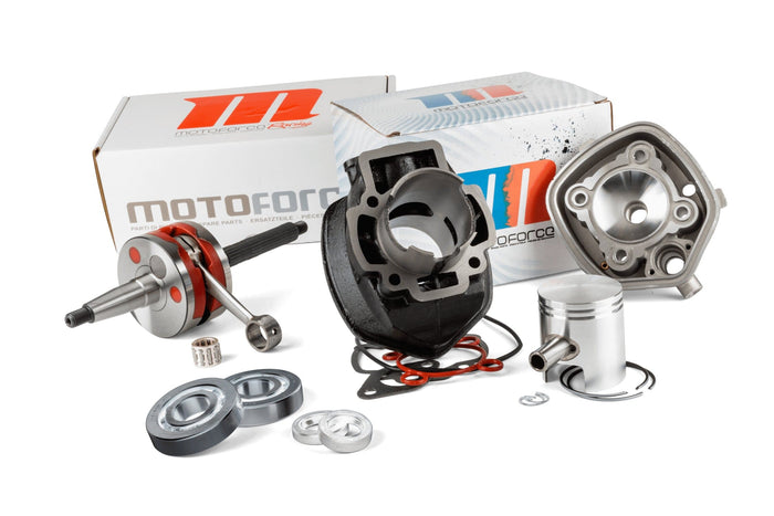 MF26.14001/PACK01 Kit gruppo termico + albero motore Motoforce Racing 70 ghisa Piaggio LC, COD: MF26.14001/PACK01