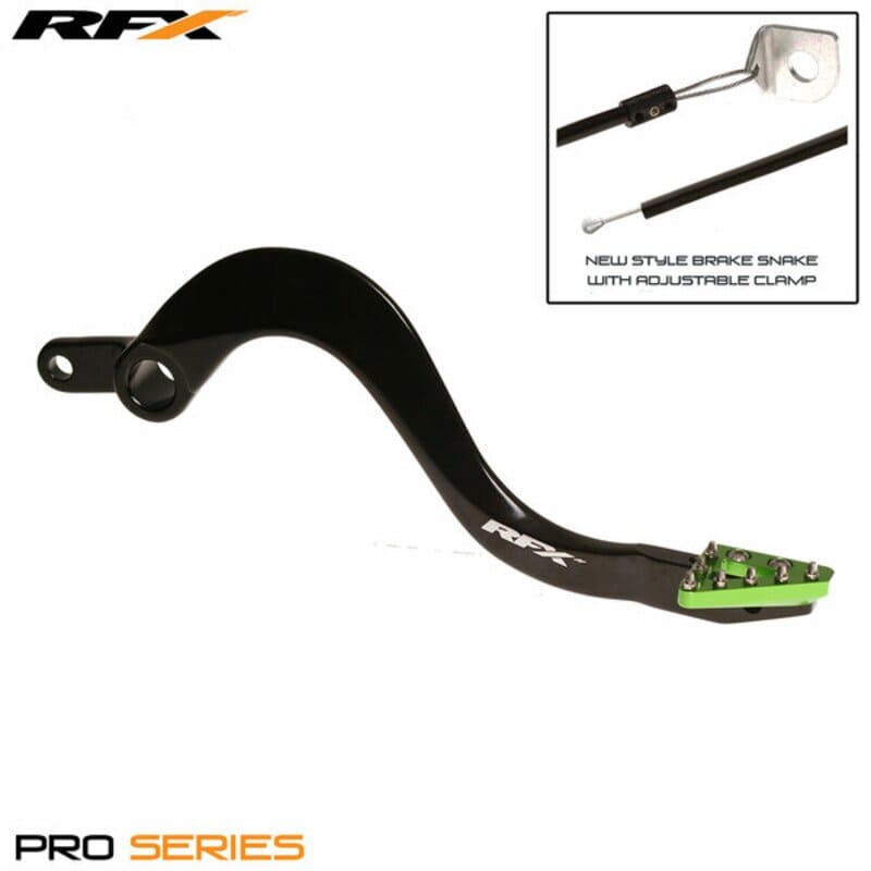 R-FXRB2040199GN Pedale freno RFX Pro standard nero / verde Kawasaki KX 125, COD: R-FXRB2040199GN