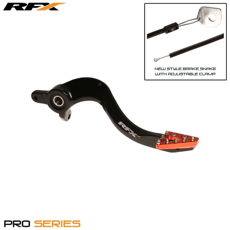 R-FXRB5010199OR Pedale freno RFX Pro standard hard anodized nero / arancione KTM / Husqvarna fino 2016, COD: R-FXRB5010199OR