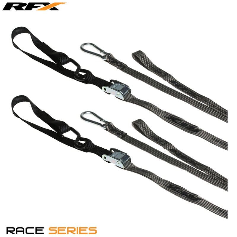 R-FXTD3000055BK Cinghie RFX Race Series 1,0 grigio / nero avec boucle supplémentaire et mousqueton, COD: R-FXTD3000055BK