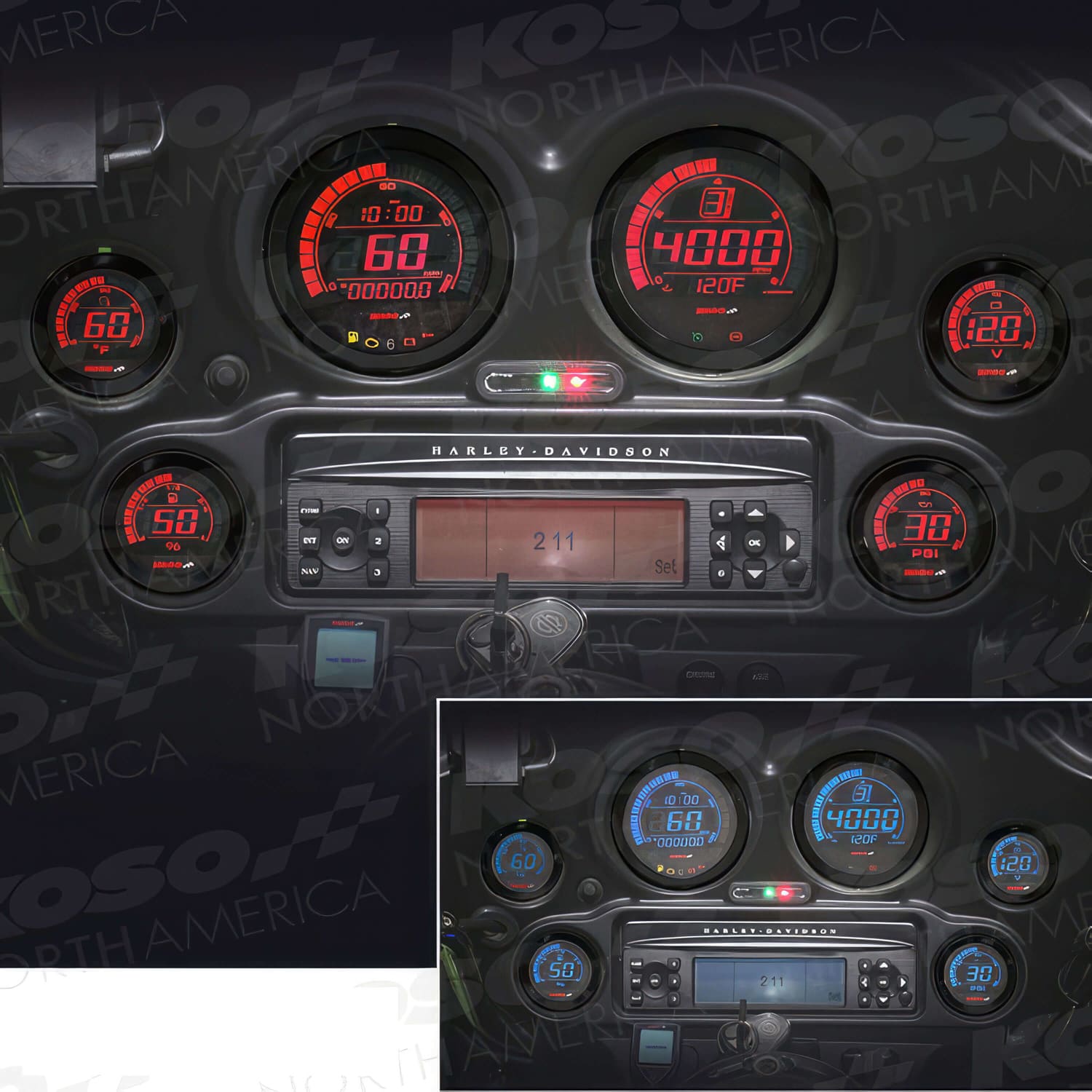 KO-BA050903 Cruscotto 6 strumenti Koso HD-02 Harley Davidson, COD: KO-BA050903