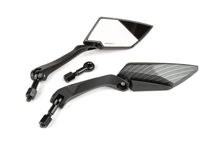 KO-OA016CK1 Specchietti KOSO TT (x2), look carbonio/nero, M8