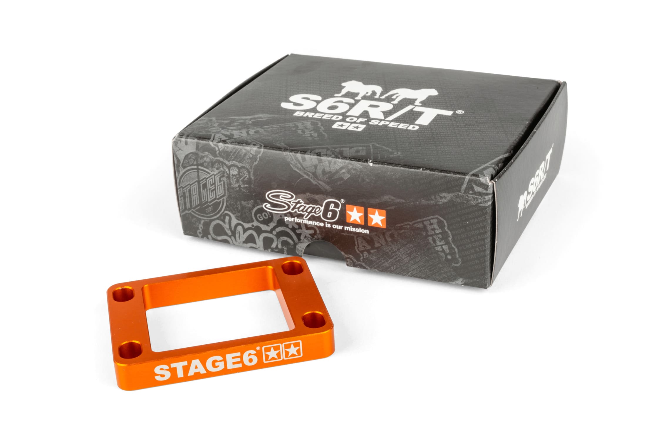 S6-3318806/OR Valve plate Stage6 R/T 10mm Derbi / Minarelli AM6 orange