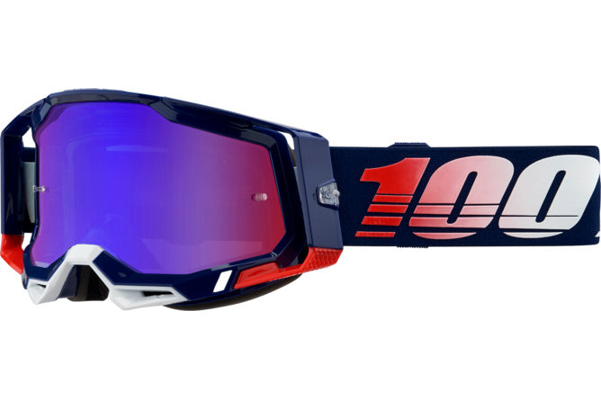 HDP-26013268 Maschera cross 100% Racecraft 2 REPUBLIC specchio rosso/blu - Billaricambi SRLS
