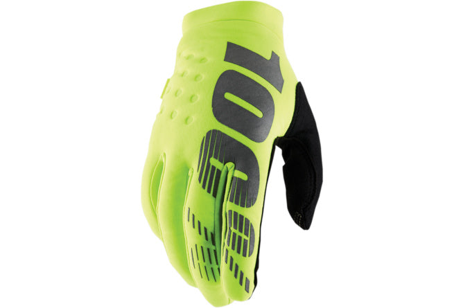 HDP-33321432 Guanti cross enfant 100% Brisker giallo fluo/nero S - Billaricambi SRLS