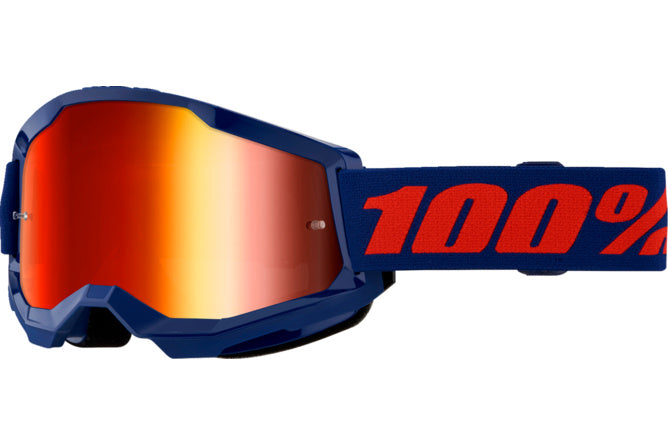HDP-26013498 Maschera cross 100% Strata 2 blu marina specchio rosso - Billaricambi SRLS