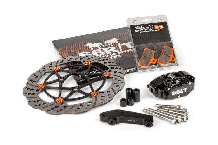S6-1216608/PACK2 Kit freni Oversize 280mm Yamaha Aerox Stage6 R/T nero, COD: S6-1216608/PACK2