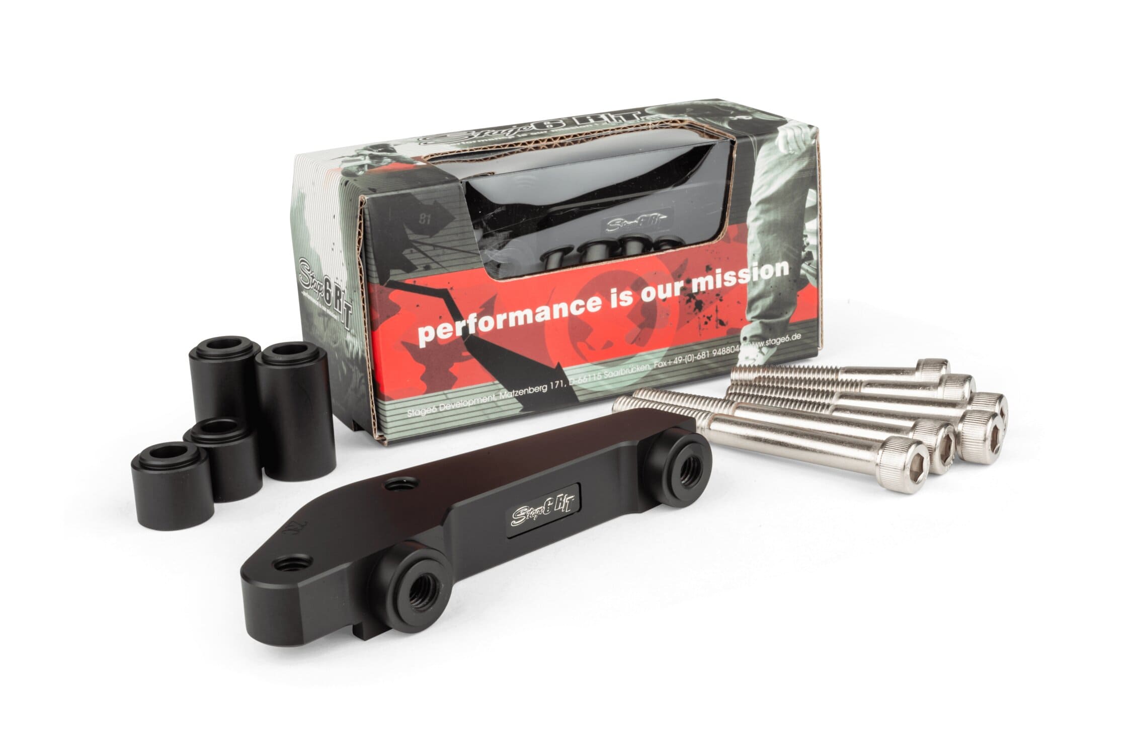 S6-140065 Adattatore per pinza freno 4 pistoncini Stage6 R/T Minarelli / Piaggio, COD: S6-140065