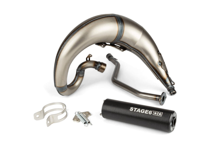 S6-9118810/BK Marmitta Stage6 Streetrace montaggio alto CNC nero Yamaha DT50, COD: S6-9118810/BK
