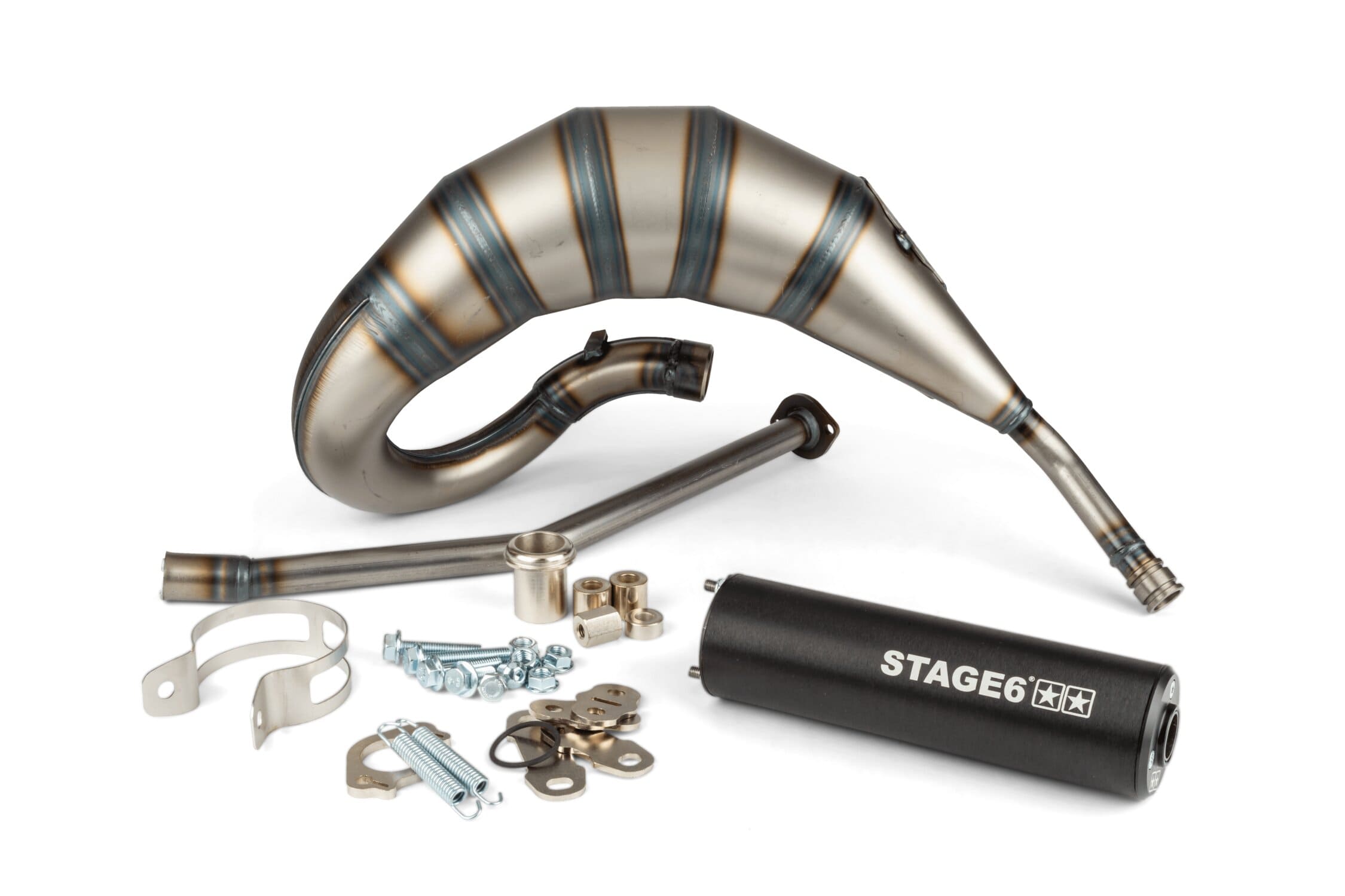S6-9119310/BK Marmitta Stage6 Streetrace 70cc montaggio alto CNC nero Derbi Senda, COD: S6-9119310/BK