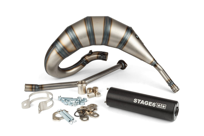 S6-9119310/BK Marmitta Stage6 Streetrace 70cc montaggio alto CNC nero Derbi Senda, COD: S6-9119310/BK