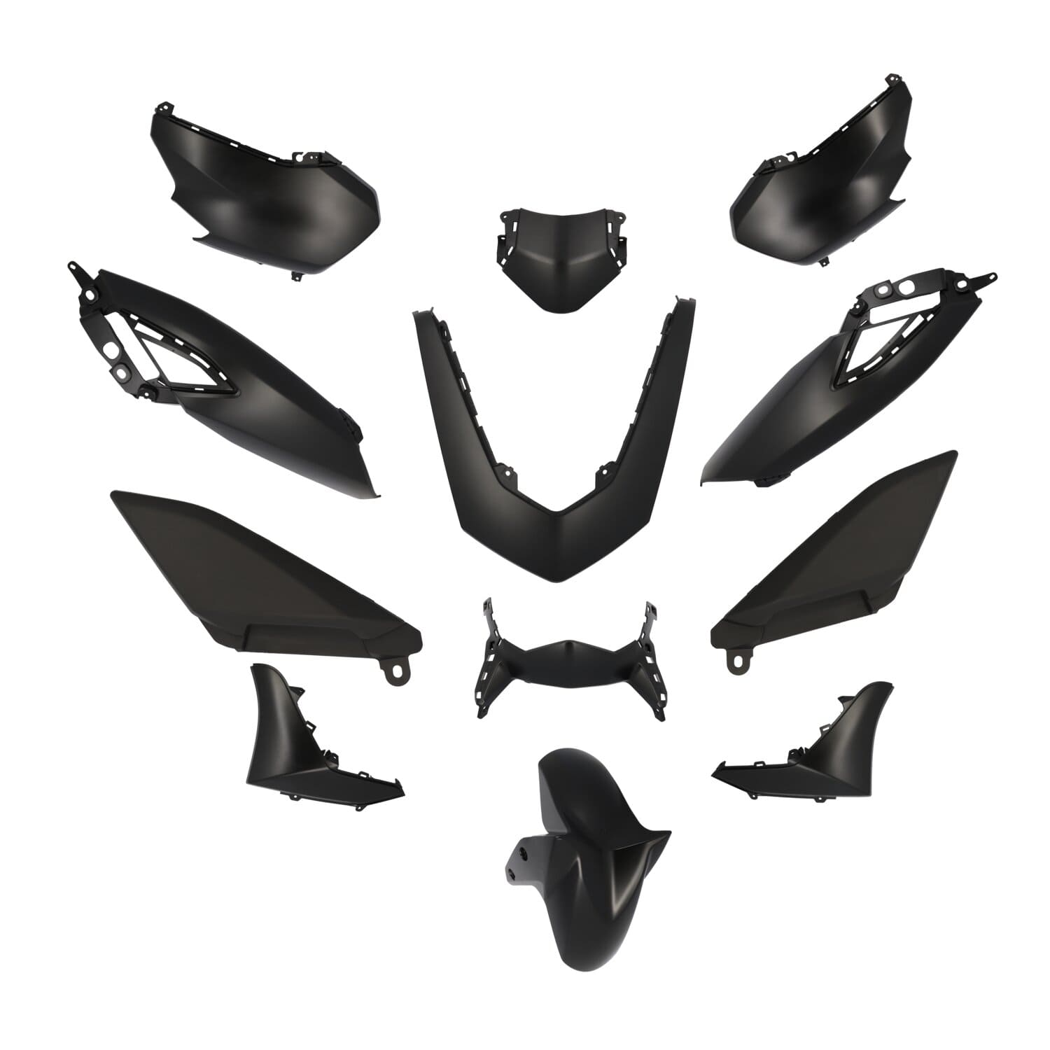 CGN520066 Kit carena Yamaha Nmax 125 dopo 2021 nero opaco (12 pezzi), COD: CGN520066