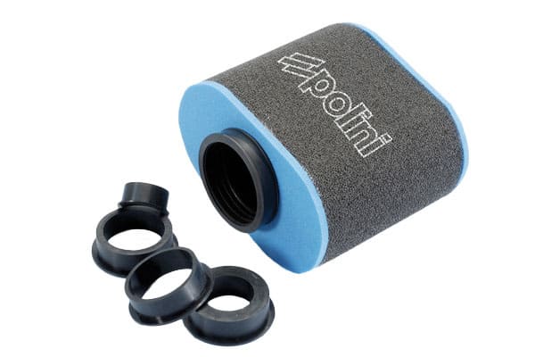 P203.0147 Filtro Aria Polini “Big Evolution”, ovale diritto, Attacco Carburatore 60/49/45/41/32mm, nero/blu, COD: P203.0147