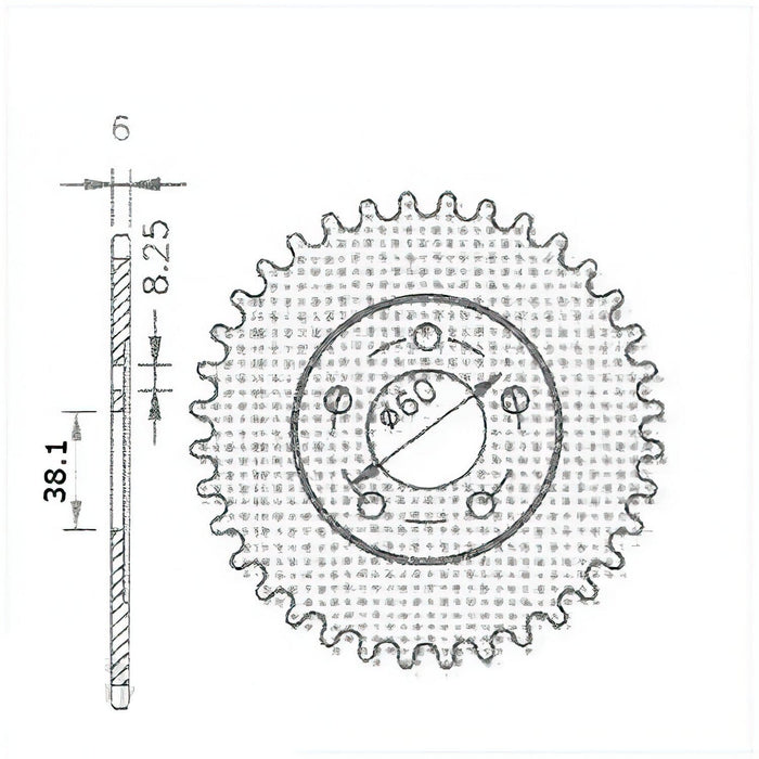 SP-5513 Corona IGM Rieju RS1 38,1 mm 5 fori 36 denti