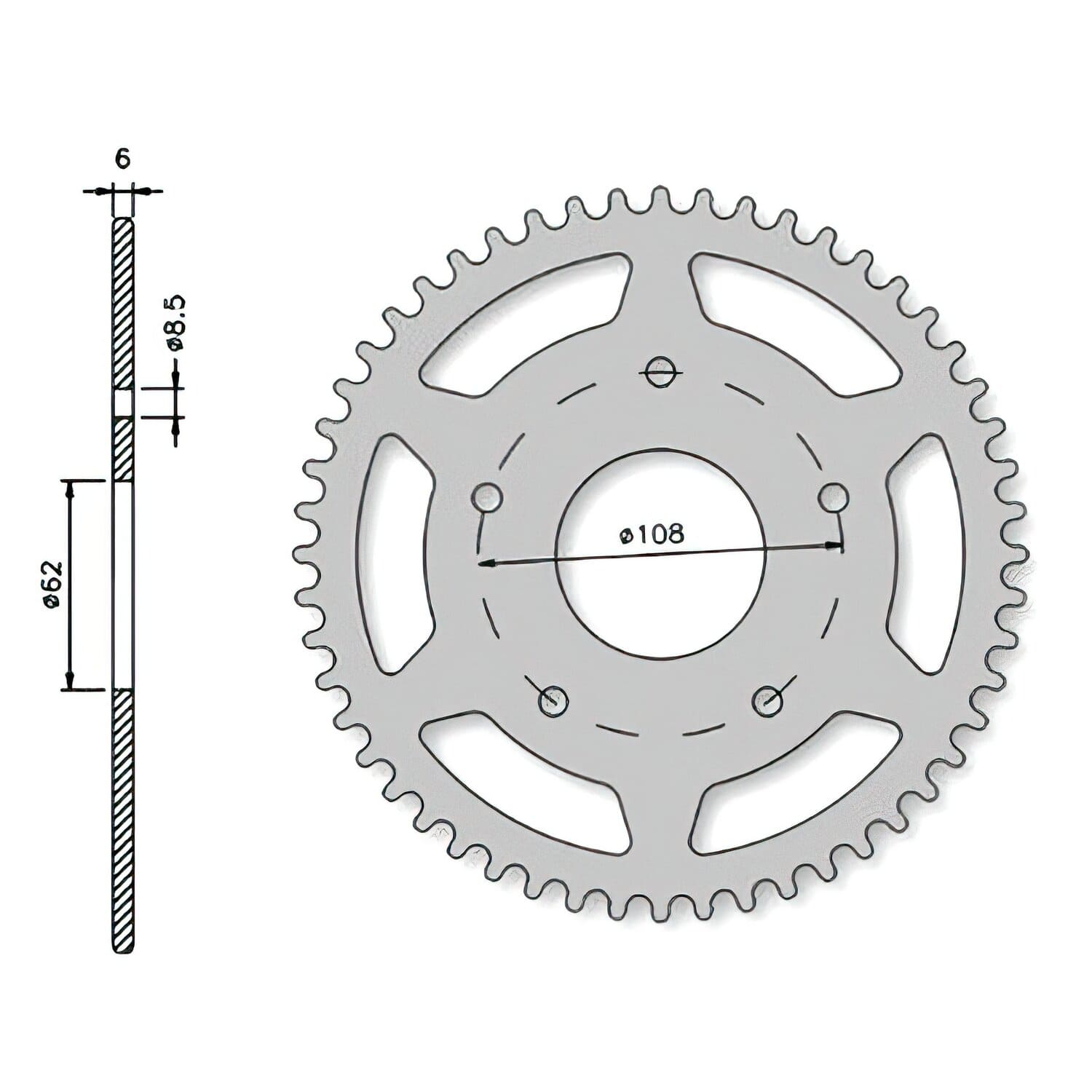 SP-87870 Corona IGM Rieju SMX "06 62mm 5 fori 50 denti, COD: SP-87870