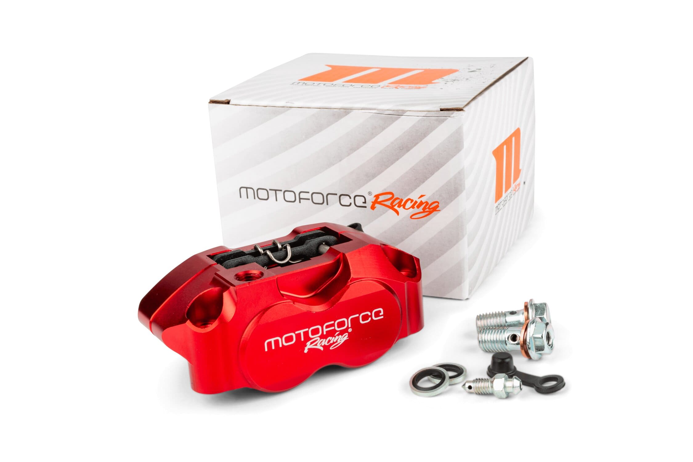 mf45.00103/re pinza freno 4 pistoncini motoforce racing rosso, COD: MF45.00103/RE