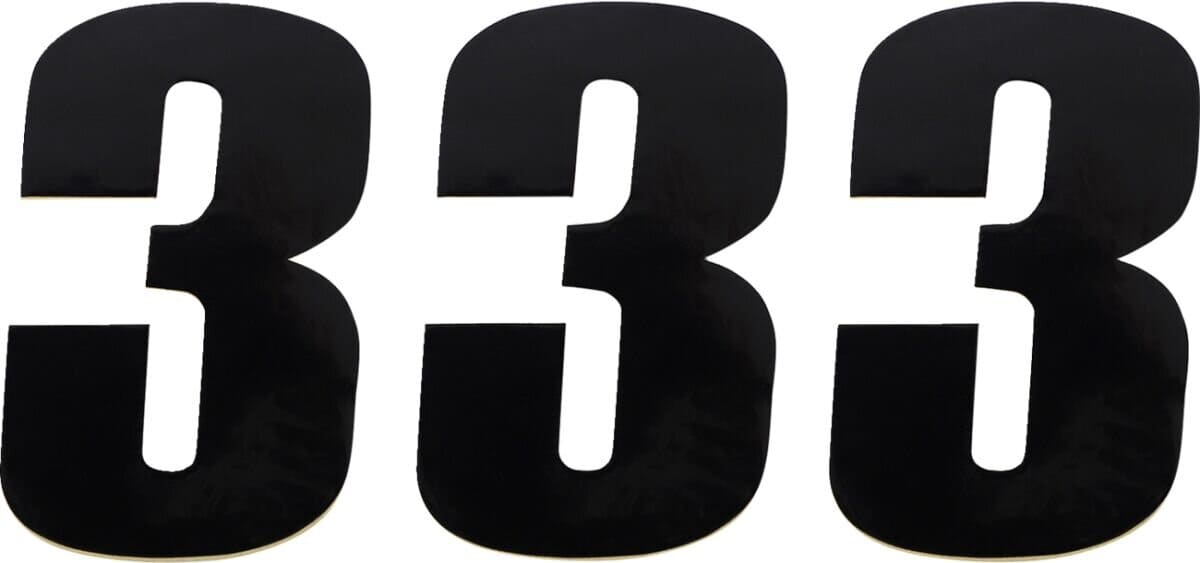 MR43100643 Adesivo Numero di Gara nero 12 cm # 3, COD: MR43100643