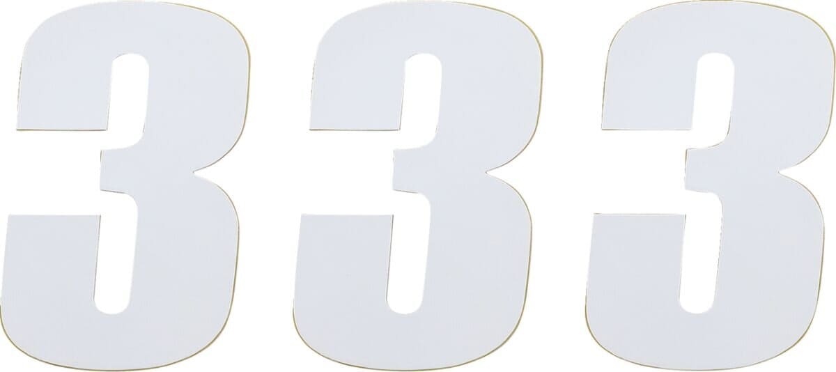 MR43100653 Adesivo Numero di Gara bianco 12 cm # 3, COD: MR43100653